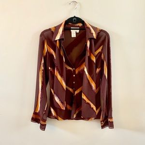 CACHE Velvet Burnout Blouse with Scarf